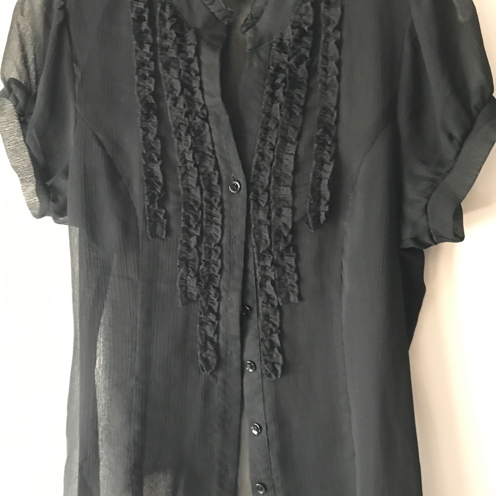 Black Short Sleeve Blouse Size Large